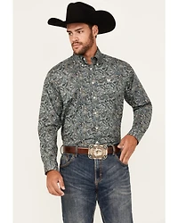 Cinch Men's Paisley Print Long Sleeve Button-Down Stretch Western Shirt