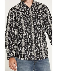 Moonshine Spirit Men's Twenty Four Seven Floral paisley Print Long Sleeve Snap Western Shirt
