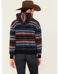 RANK 45® Women's Serape Stripe Plush Fleece Hoodie