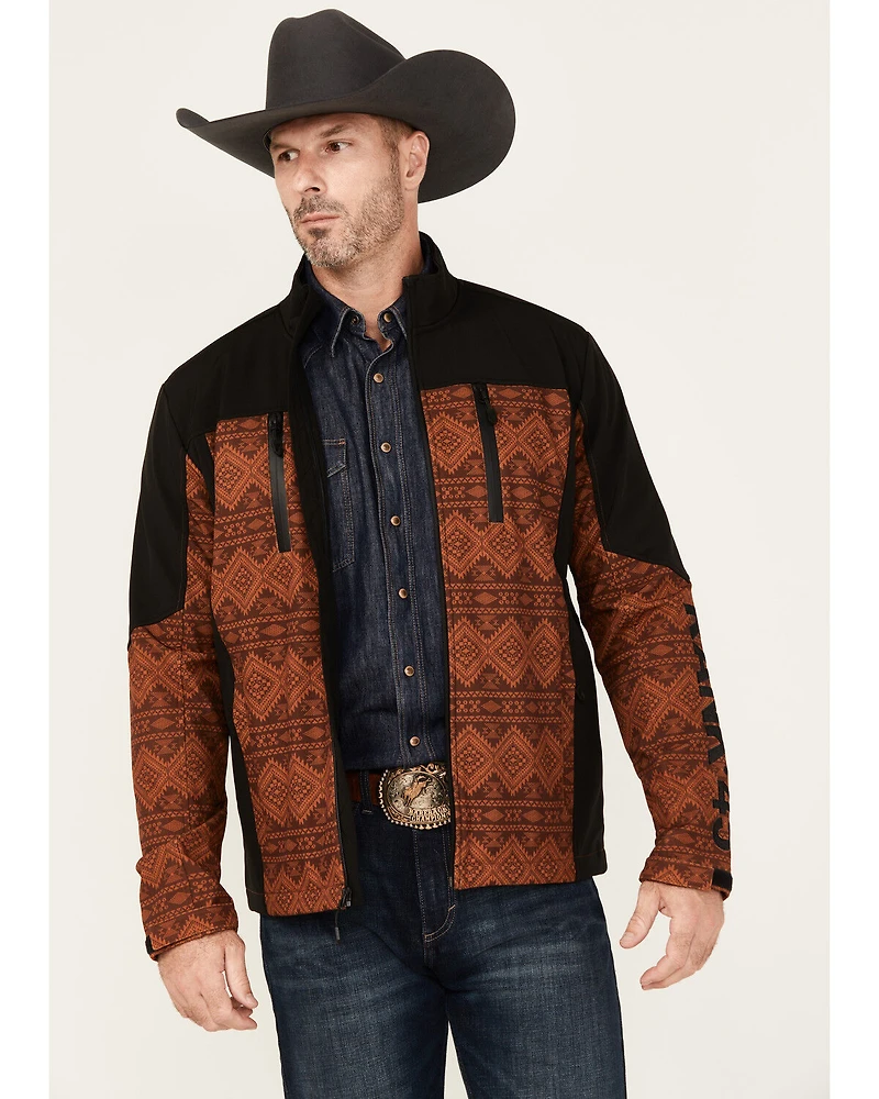 RANK 45® Men's Pine Tree Southwestern Print Softshell Jacket