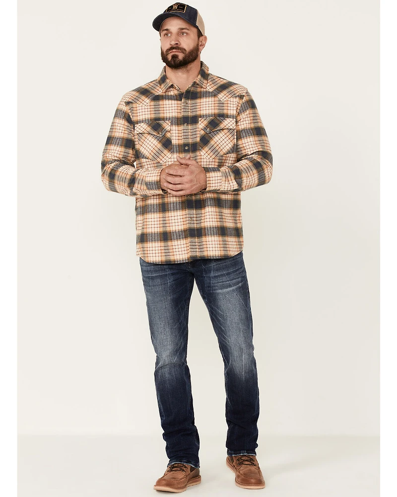 Pendleton Men's Ivory Wyatt Small Plaid Long Sleeve Snap Western Shirt
