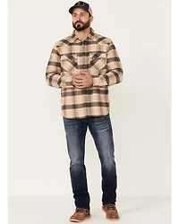 Pendleton Men's Ivory Wyatt Small Plaid Long Sleeve Snap Western Shirt