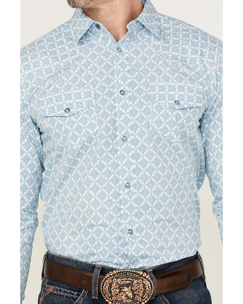 Gibson Men's Gma's Couch Mosaic Medallion Print Long Sleeve Snap Western Shirt