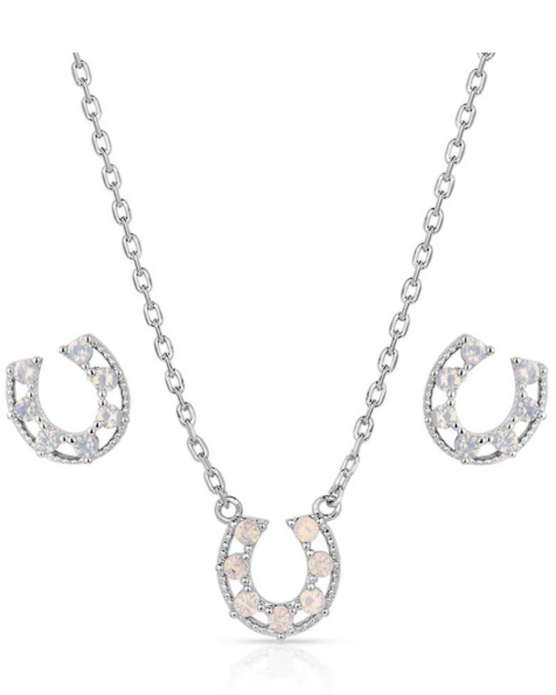 Montana Silversmiths Women's Delicate Glamour Horseshoe Jewelry Set - 2 Piece