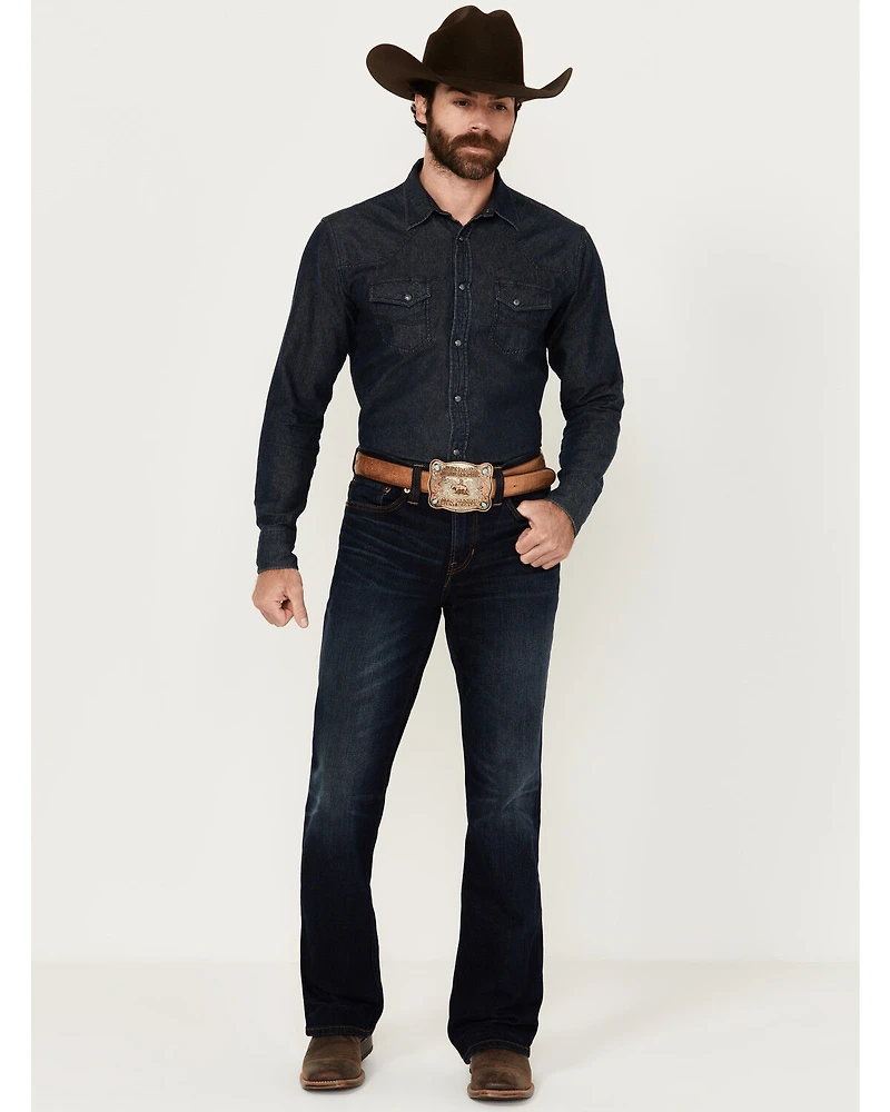 Blue Ranchwear Men's Carbon Wash Jethro Slim Bootcut Stretch Denim Jeans