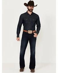 Blue Ranchwear Men's Carbon Wash Jethro Slim Bootcut Stretch Denim Jeans