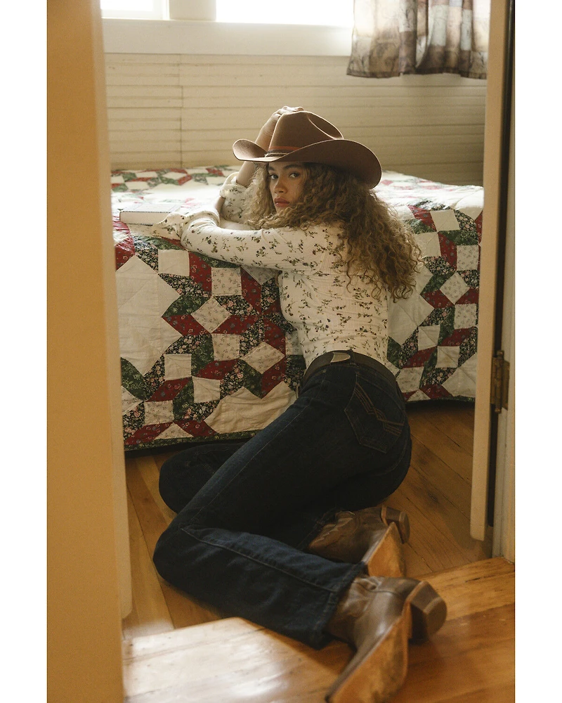 Idyllwind Women's Harborwood Floral Print Bell Long Sleeve Top