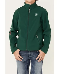 Ariat Boys' Team Mexico Patch Flag Zip-Front Softshell Jacket