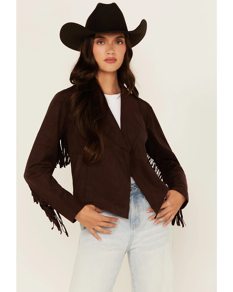 Shyanne Women's Faux Suede Fringe Jacket