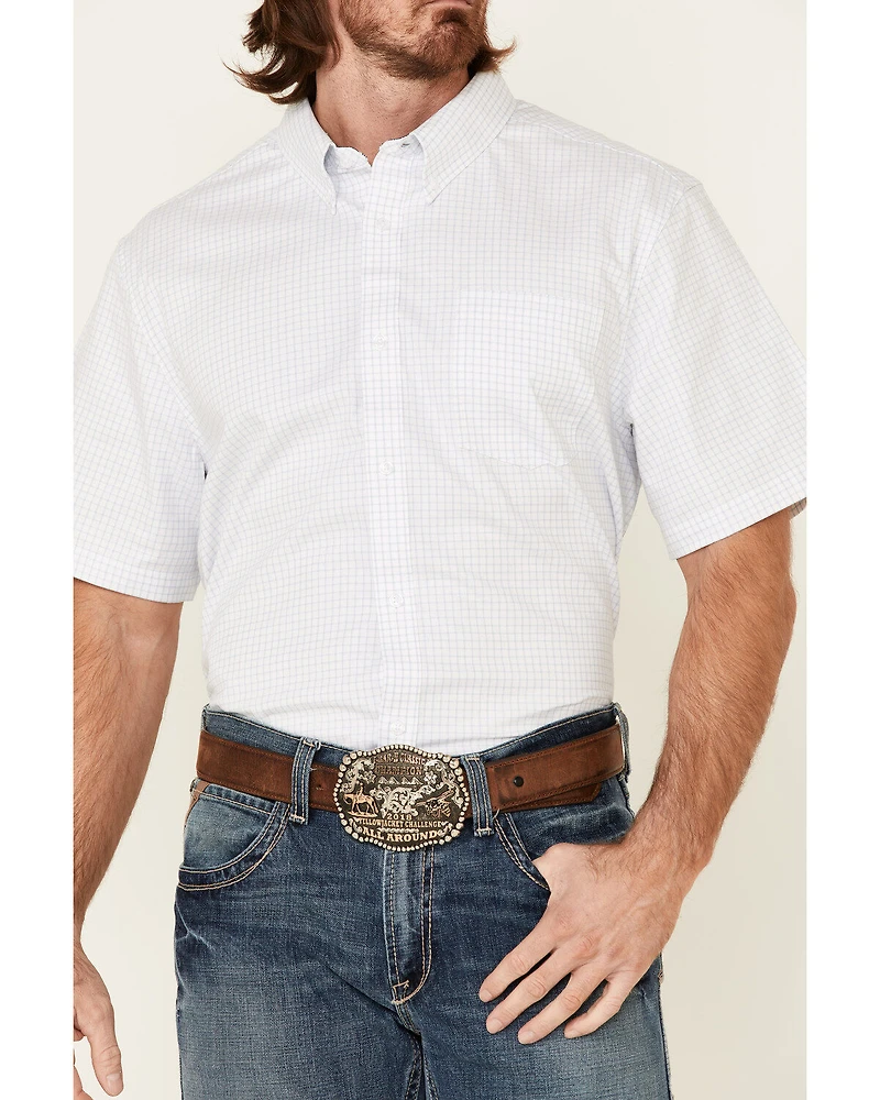 Cody James Core Men's Wichita Small Plaid Short Sleeve Button Down Western Shirt - Tall