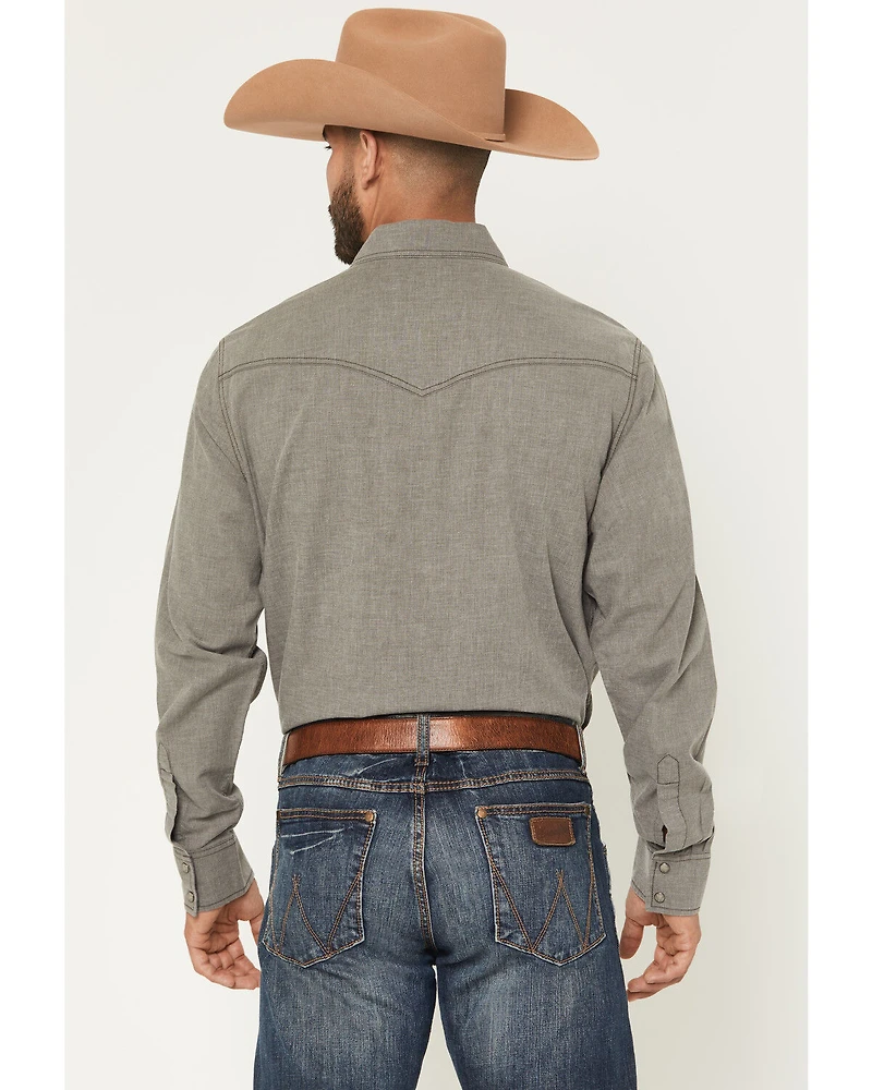 Wrangler Retro Men's Solid Long Sleeve Snap Western Shirt