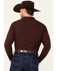 Cody James Men's Long Rider Plaid Print Sleeve Snap Western Flannel Shirt