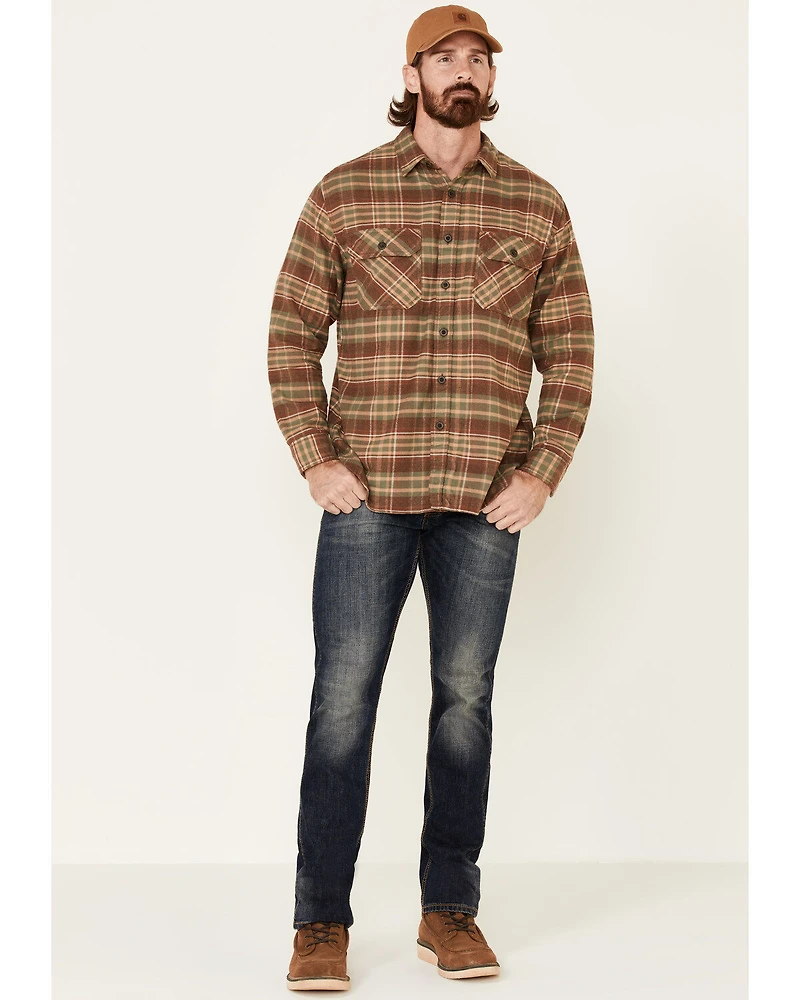 Pendleton Men's Tan Burnside Plaid Long Sleeve Western Flannel Shirt