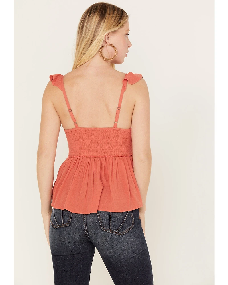 Shyanne Women's Floral Fluttered Tank Top