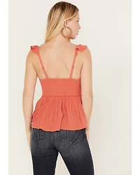 Shyanne Women's Floral Fluttered Tank Top