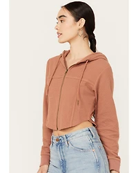 Cleo + Wolf Women's Corset Cropped Hoodie