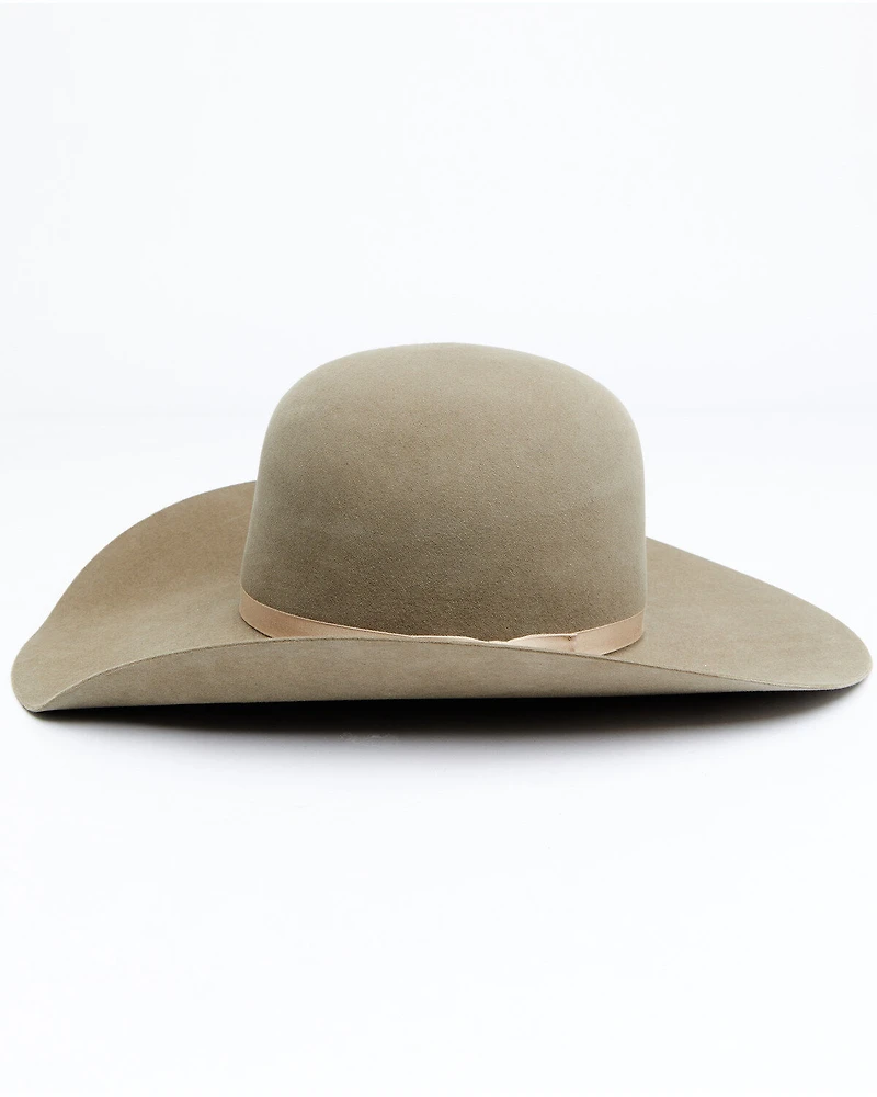 Rodeo King 7X Open Crown Match Band Felt Cowboy Hat