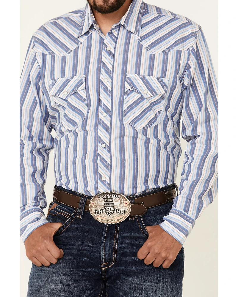 Wrangler 20X Men's Striped Long Sleeve Snap Western Shirt