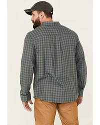 Brothers and Sons Men's Small Check Plaid Long Sleeve Button-Down Western Shirt