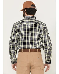 Carhartt Men's FR Force Rugged Flex® Plaid Print Long Sleeve Button-Down Work Shirt