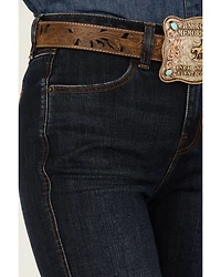 Rock & Roll Denim Women's Dark Wash High Rise Trouser Stretch jeans