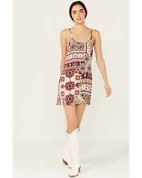 Shyanne Women's Printed Challis Mini Slip Dress