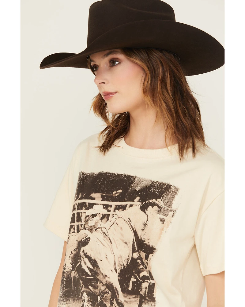 Shyanne Women's Give 'Em Hell Short Sleeve Boyfriend Graphic Tee