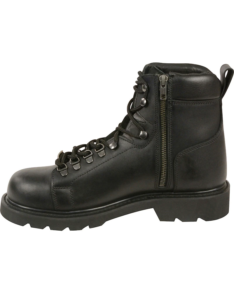 Milwaukee Leather Men's Lace-to-Toe Boots - Round Toe