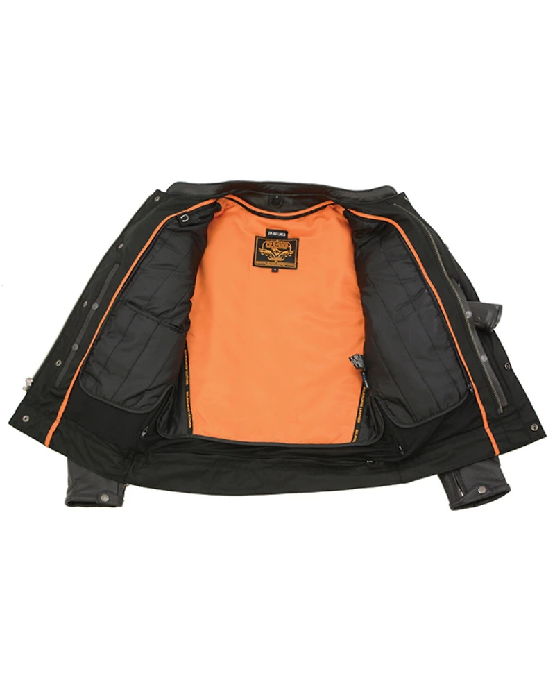 Milwaukee Leather Men's 3X Vented Scooter Zip-Front CoolTec Leather Jacket - Big