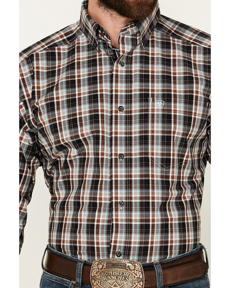 Ariat Men's Nathanael Plaid Print Long Sleeve Button-Down Performance Shirt