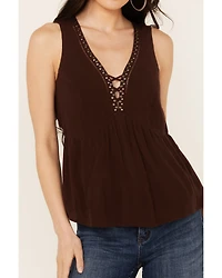 Idyllwind Women's Spruce Criss Cross Front Embellished Tank