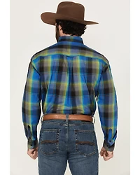 Roper Men's Amarillo Plaid Print Long Sleeve Button-Down Western Shirt