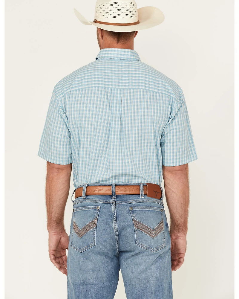 Wrangler Men's Classic Plaid Print Short Sleeve Button-Down Western Shirt