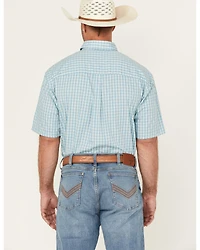 Wrangler Men's Classic Plaid Print Short Sleeve Button-Down Western Shirt