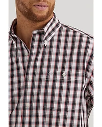 Wrangler Men's Classic Plaid Print Short Sleeve Button-Down Western Shirt - Tall