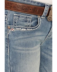 Shyanne Girls' Medium Wash Diamond Pocket Bootcut Stretch Denim Jeans