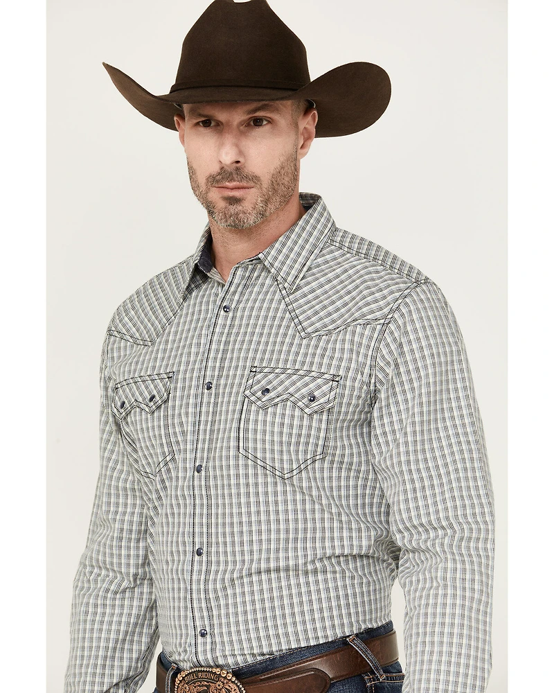 Cody James Men's Seeker Plaid Print Long Sleeve Snap Western Shirt