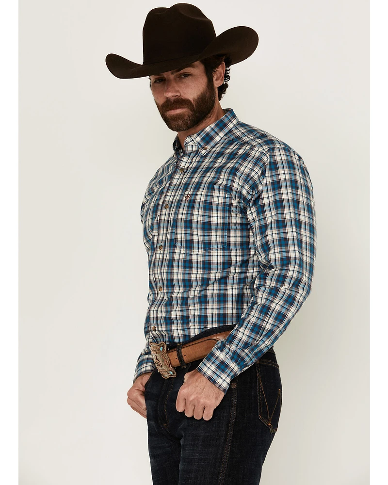 Ariat Men's Parrin Plaid Print Long Sleeve Button-Down Western Shirt