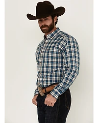 Ariat Men's Parrin Plaid Print Long Sleeve Button-Down Western Shirt