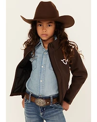 Cowgirl Hardware Girls Cow Print Softshell Jacket