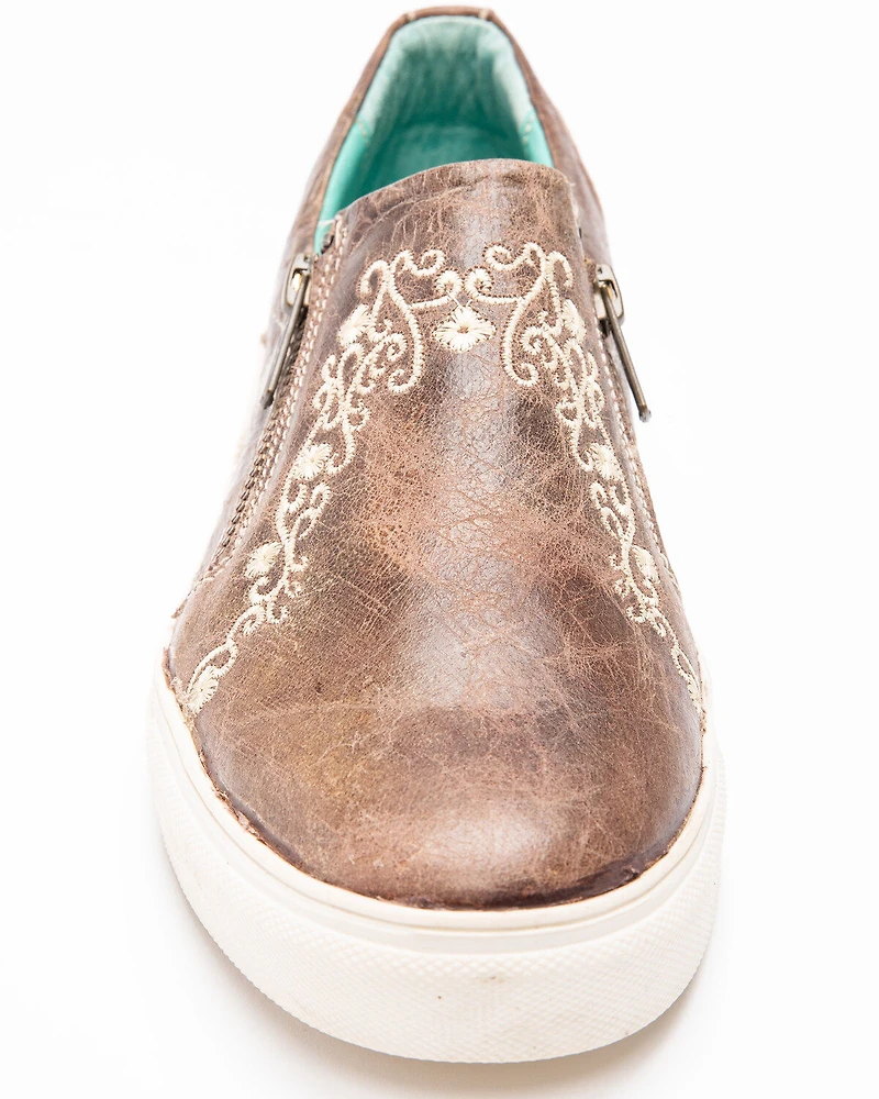 Corral Women's Bone Crater Inlay Embroidered Shoes