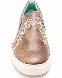 Corral Women's Bone Crater Inlay Embroidered Shoes