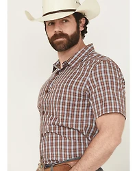 Gibson Trading Co Men's Mud Hole Plaid Print Short Sleeve Button-Down Western Shirt