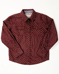 Cody James Toddler Boys' Williams Geo Print Long Sleeve Snap Western Shirt