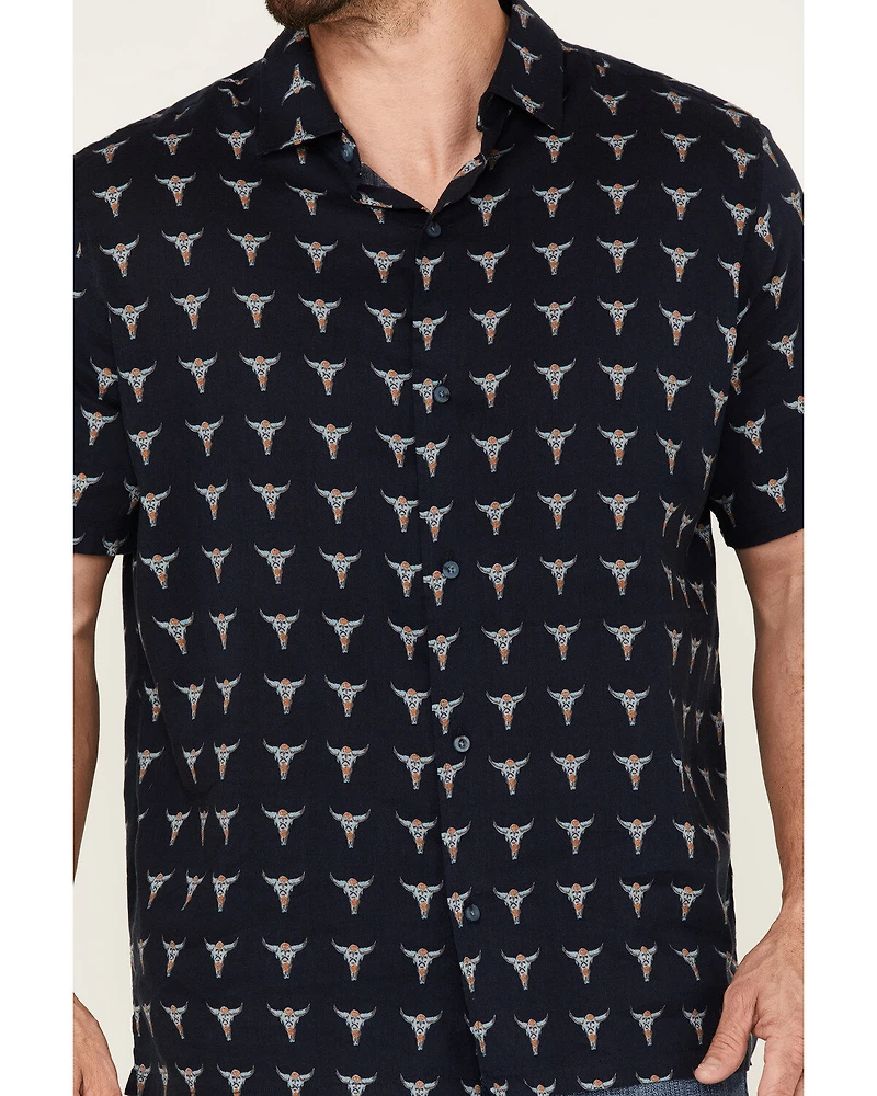 Gibson Men's Bull Pinata Print Western Shirt