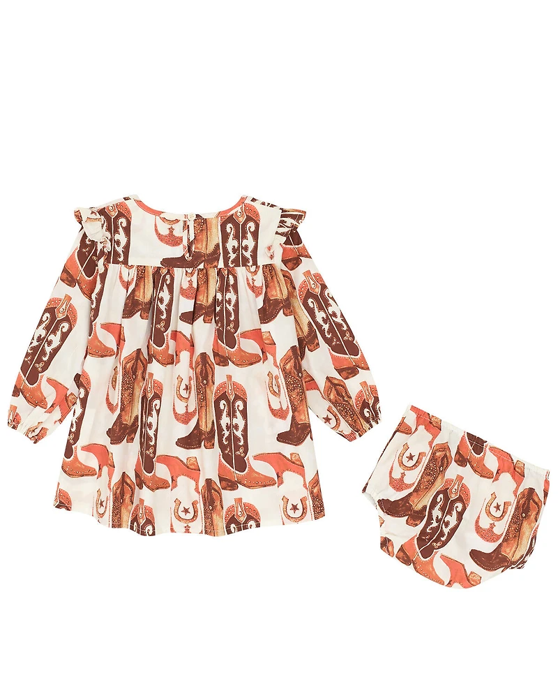 Wrangler Toddler Girls' Boot Print Dress Set - 2 Piece