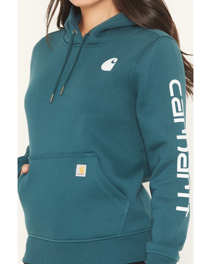Carhartt Women's Relaxed Fit Midweight Logo Sleeve Graphic Hoodie
