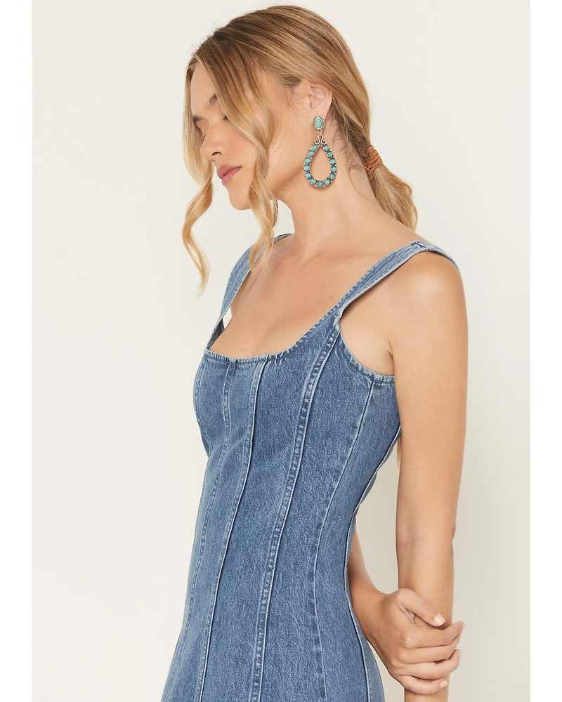 Show Me Your Mumu Women's Prim Denim Midi Dress