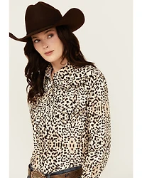 Cowgirl Hardware Women's Leopard Print Long Sleeve Snap Western Shirt