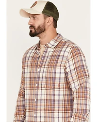 Brothers and Sons Men's Casual Plaid Print Long Sleeve Woven Shirt